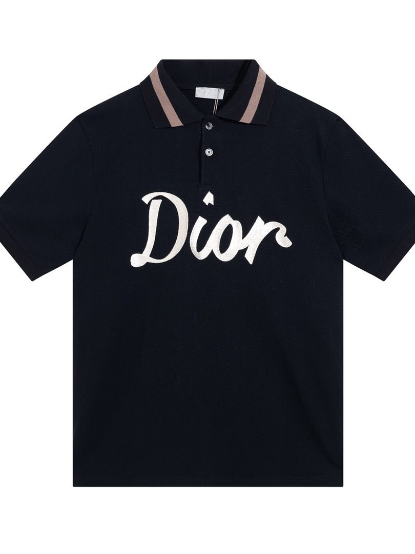 Поло Dior с вышивкой и принтом 