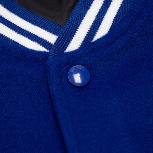 Куртка-бомбер Ив Сен Лоран с кожаными вставками, синяя