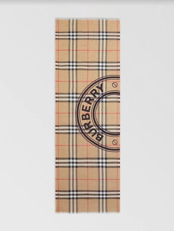 Кашемировый шарф Burberry с логотипом 