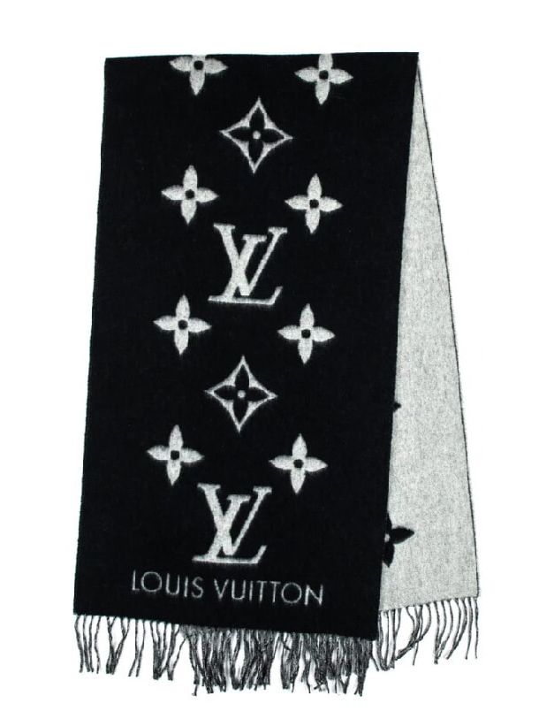 Кашемировый шарф Louis Vuitton Reykjavik, черный с серым