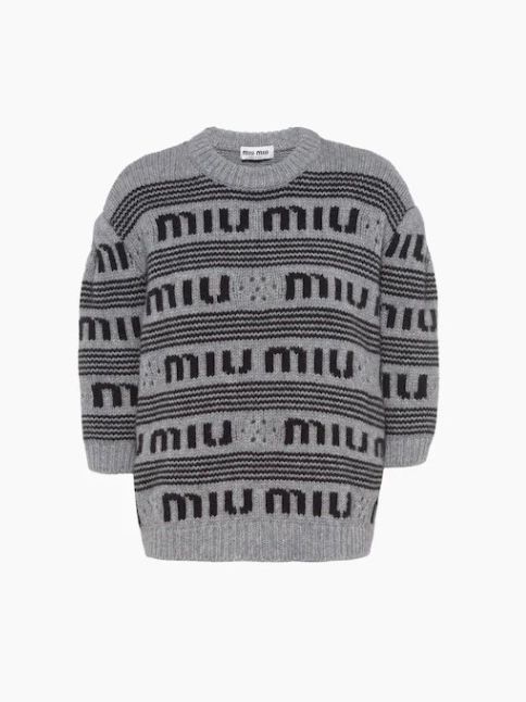 Кашемировый свитер Миу Миу, серый