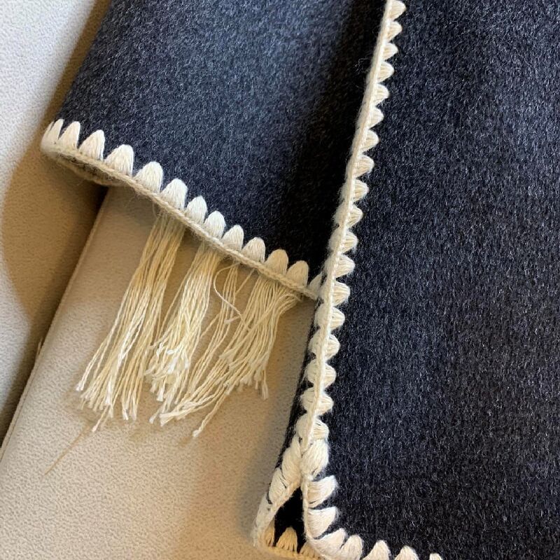 Кашемировое пальто Toteme с шарфом, черное