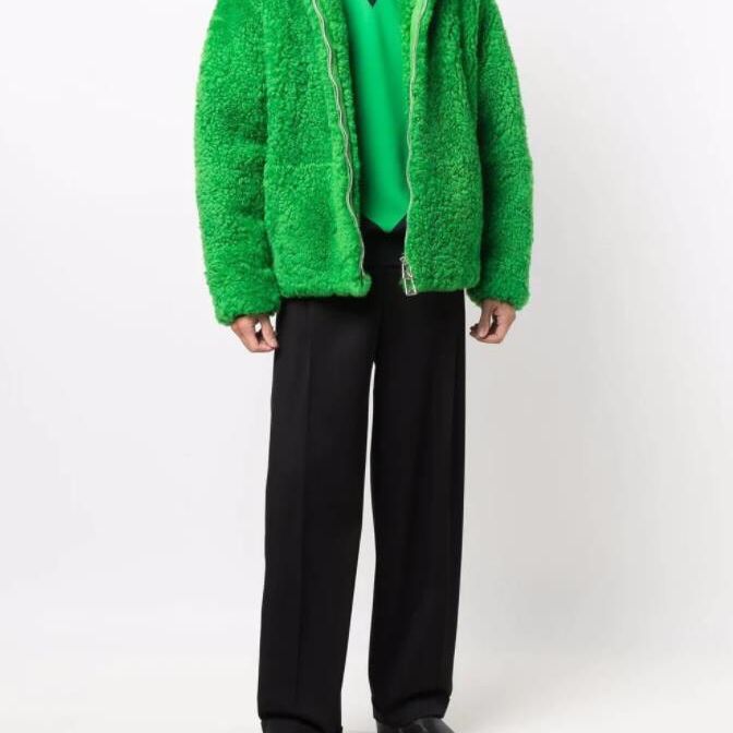 Шерстяная куртка Боттега Венета Exclusive Parrot, зеленая