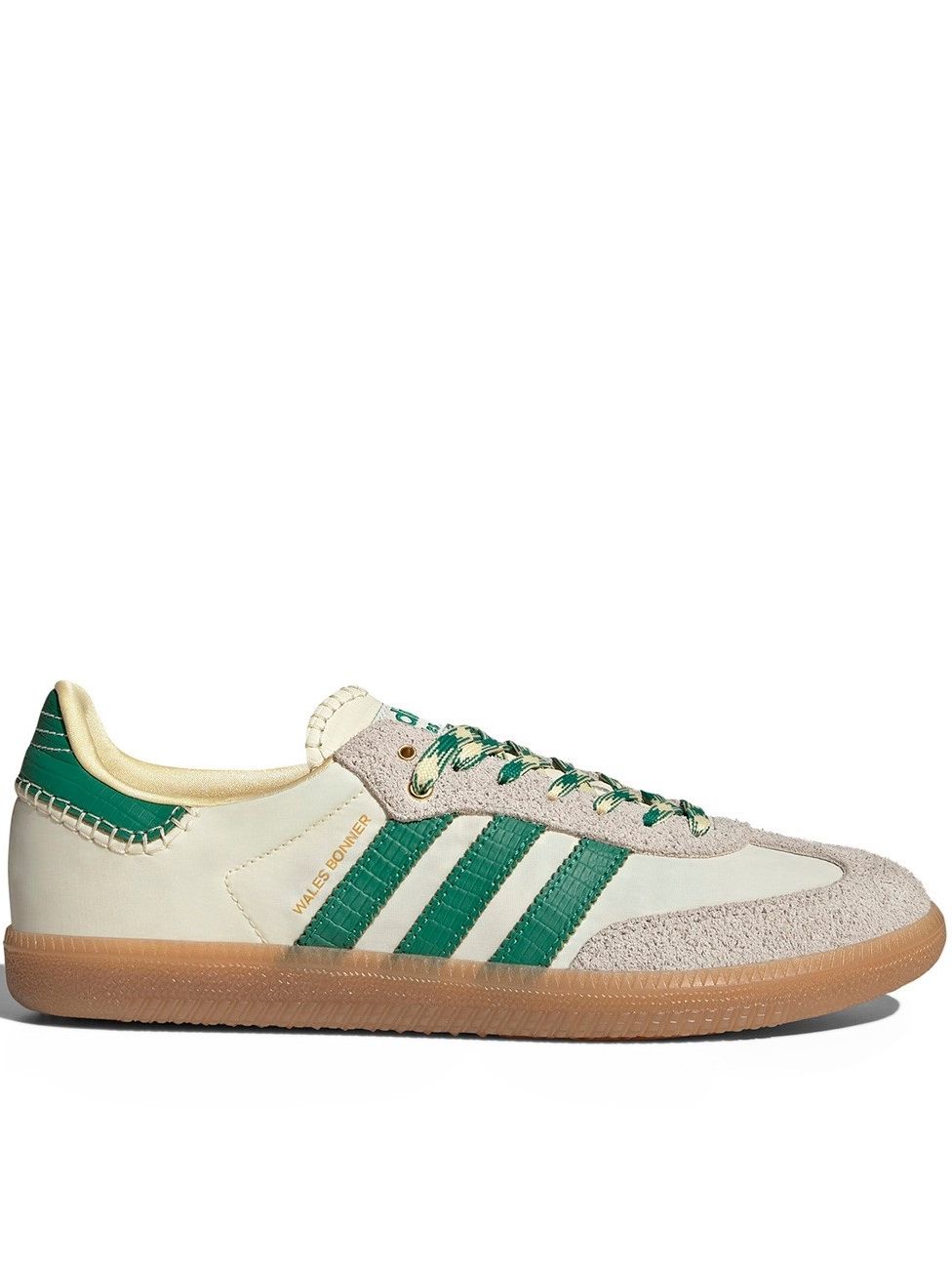 Кроссовки Adidas Samba & Wales Bonner, белые с зеленым