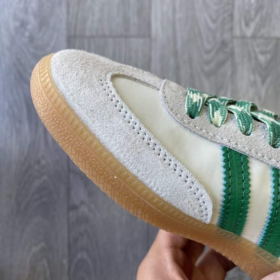 Кроссовки Adidas Samba & Wales Bonner, белые с зеленым