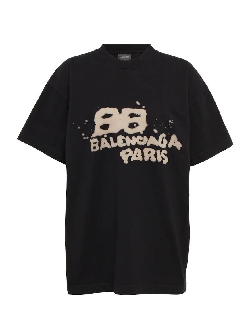 Футболка Баленсиага BB Paris, черная