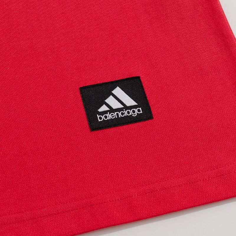 Оверсайз футболка Баленсиага & Adidas, красная