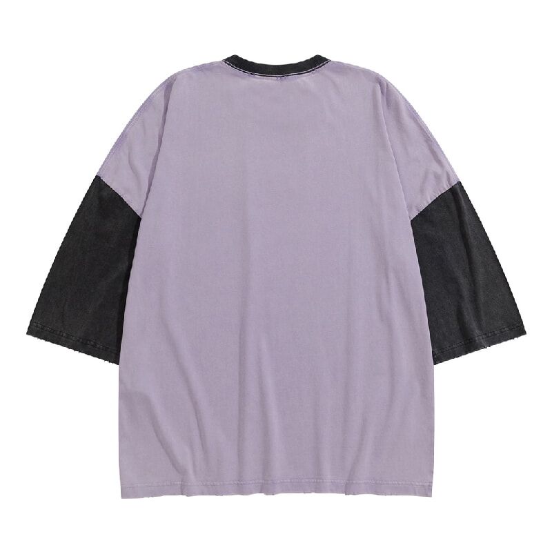 Оверсайз футболка Баленсиага, фиолетовая