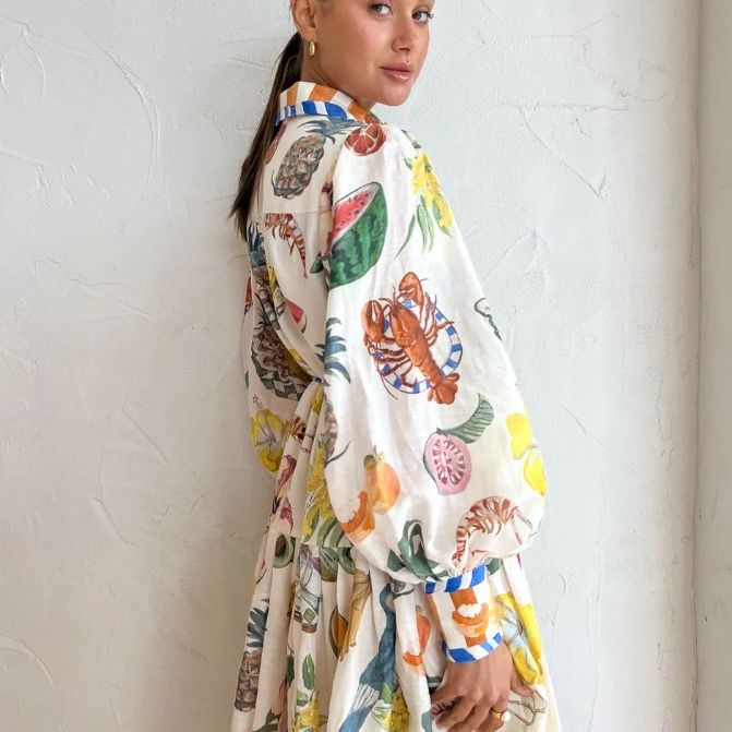 Платье-рубашка Алемайс Theo с разноцветным тропическим принтом