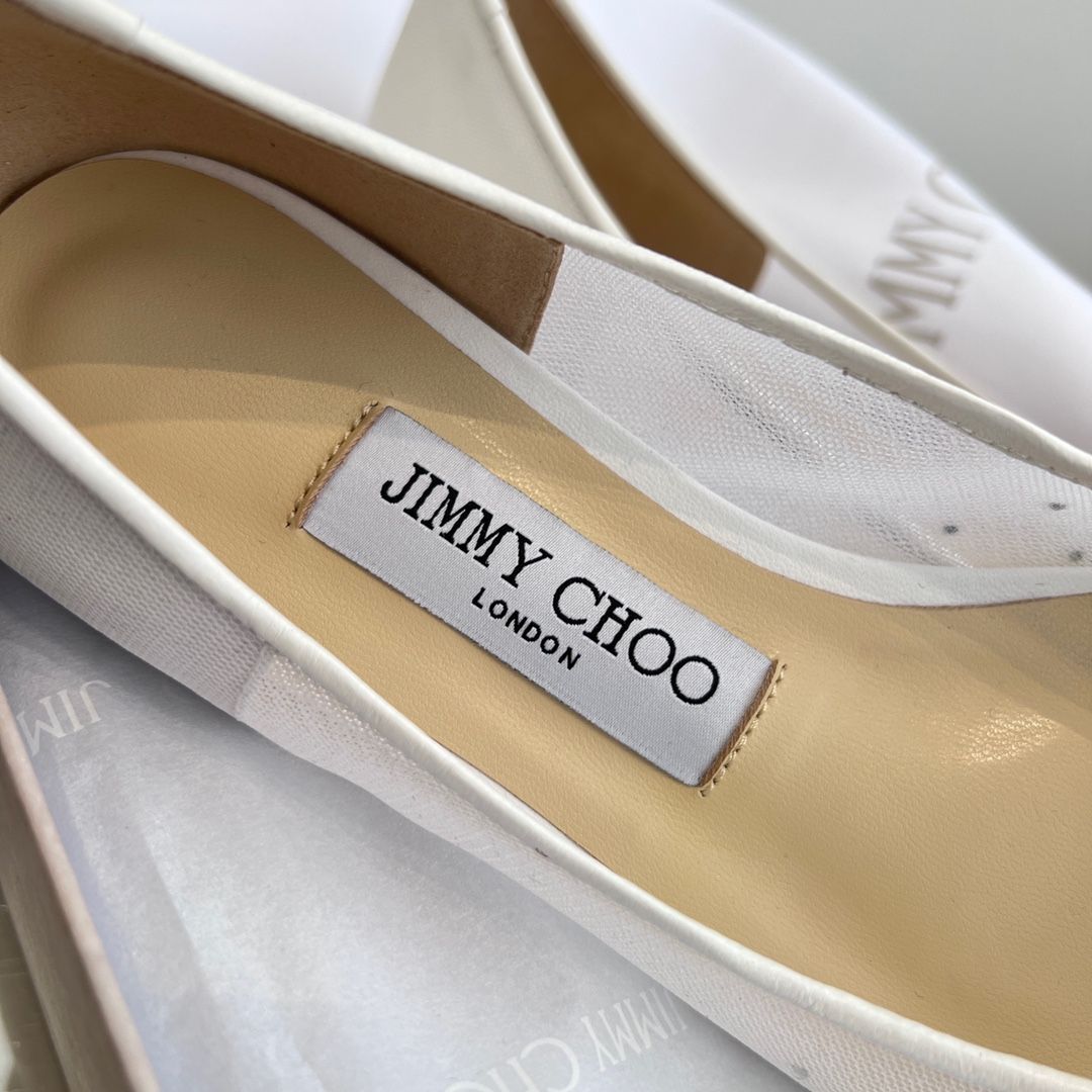 Балетки Jimmy Choo Love Flat из сетчатой ткани с кристаллами