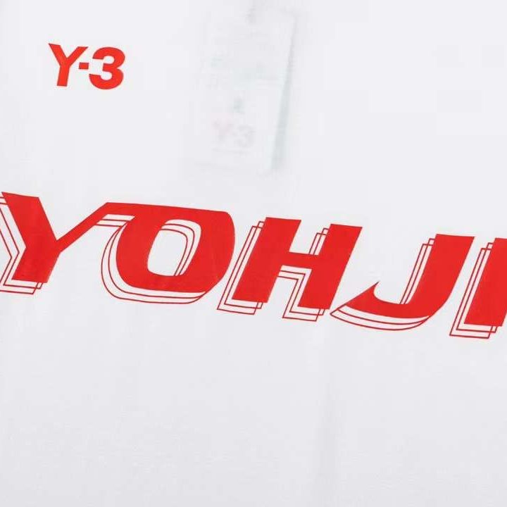 Футболка Y-3, белая с красным лого