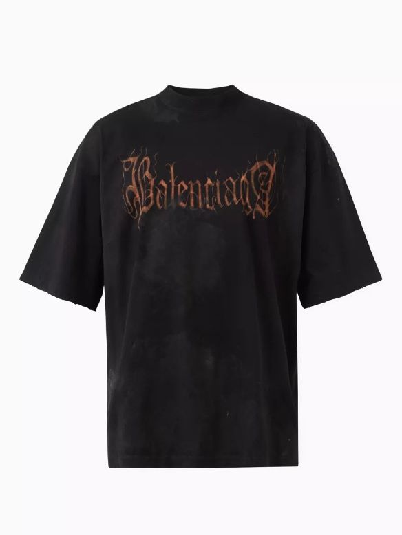 Оверсайз футболка Баленсиага с принтом Heavy Metal