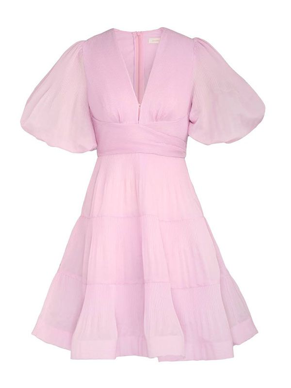 Сукня з об 'ємними рукавами, рожева