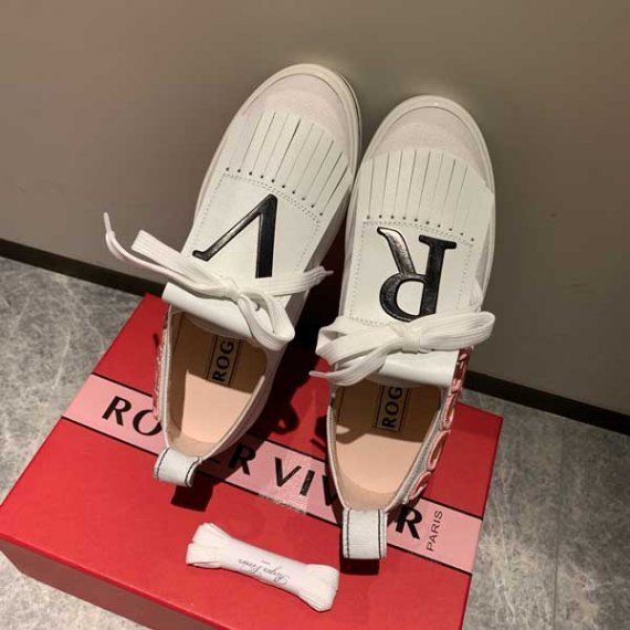 Сникеры Roger Vivier с патчами, белые