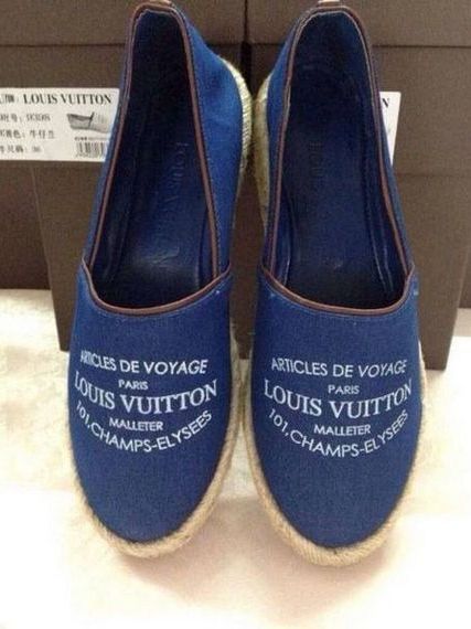 Louis Vuitton Модные эспадрильи синего цвета с плетеной подошвой