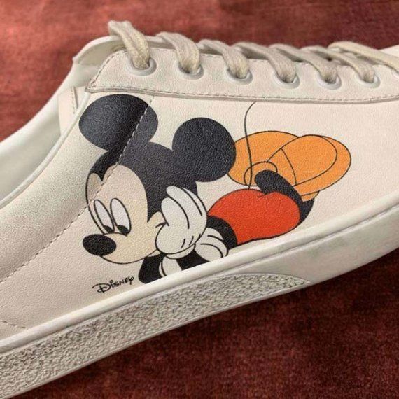 Кроссовки Disney от Гуччи с принтом Микки Мауса