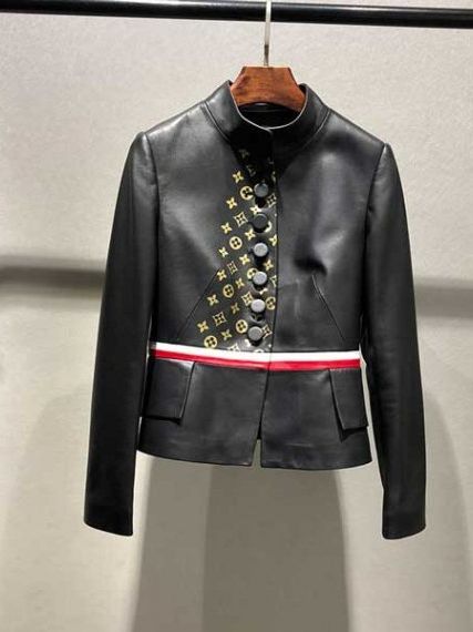 Кожаная куртка Louis Vuitton с принтом