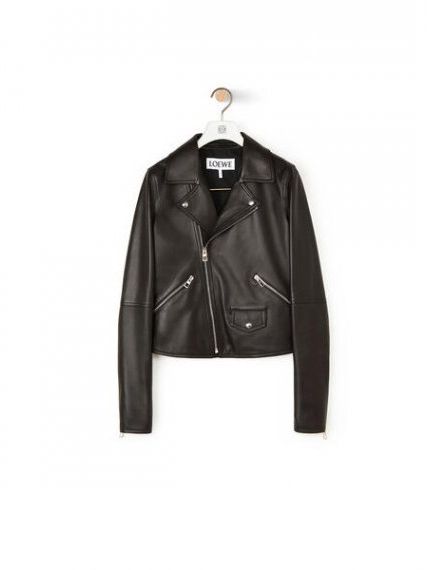 Кожаная куртка -косуха LOEWE черная