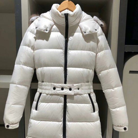 Удлиненный пуховик Moncler Hudson, белый