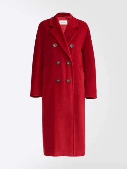 Двубортное пальто Max Mara, красное