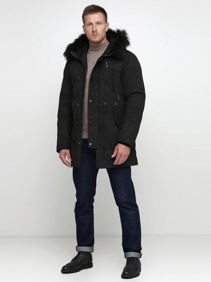 Удлиненная зимняя мужская куртка