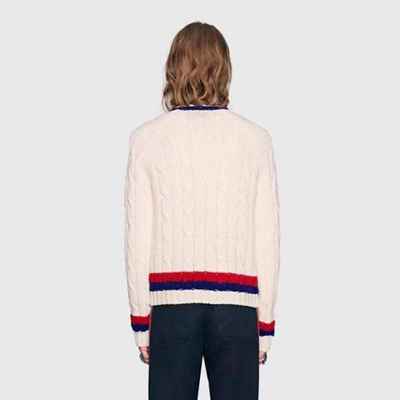 Пуловер с V образным вырезом в  стиле Гуччи