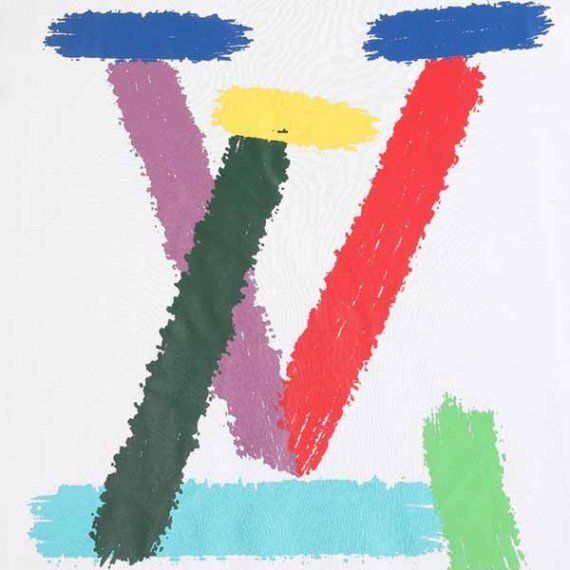 Свитшот LV с разноцветным лого, белый
