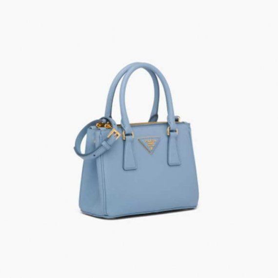 Мини-сумочка Прада Galleria Miсro из кожи Saffiano, голубая