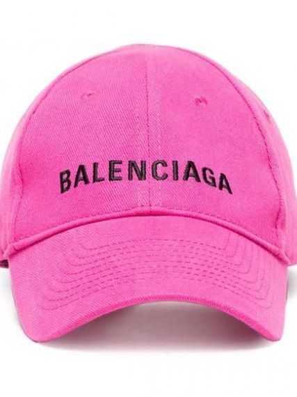 Розовая бейсболка с вышитым логотипом Баленсиага