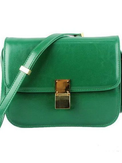 Celine Box  Small Flap Bag Green (replica)