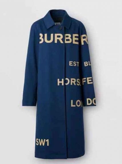 Пальто Burberry c принтом Horseferry, синее