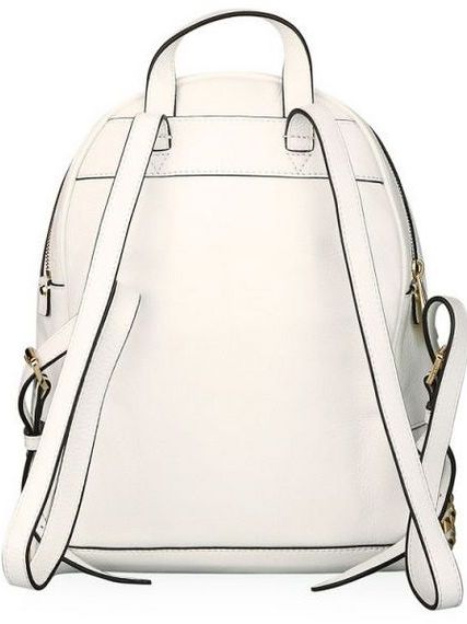 Michael Kors Rhea Leather Backpack, White color