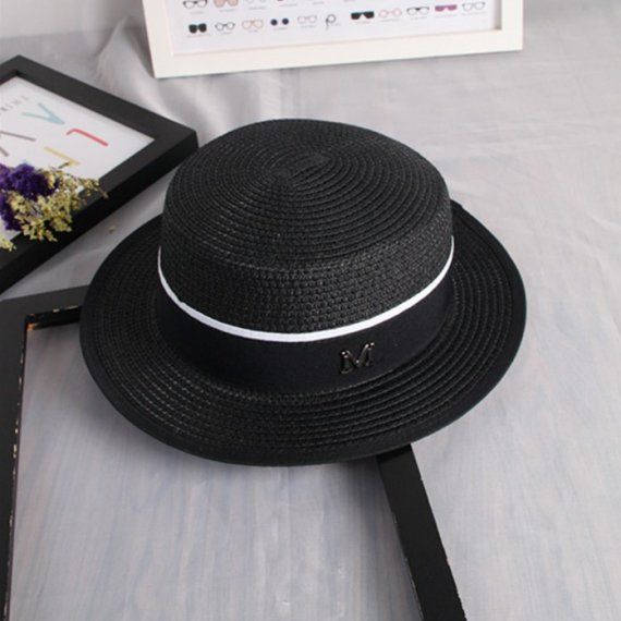 Шляпа канотье Maison Michel с двухцветной лентой