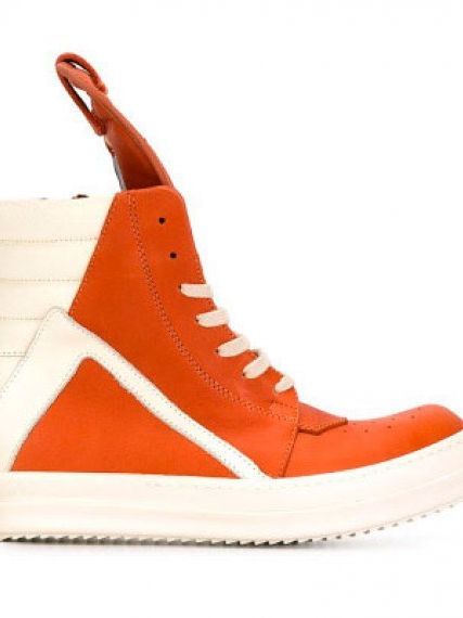 Высокие кроссовки Rick Owens оранжевого цвета