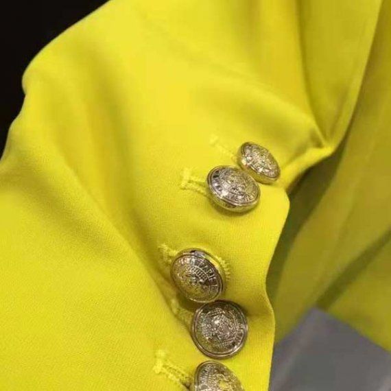 Двубортный пиджак Balmain, желтый