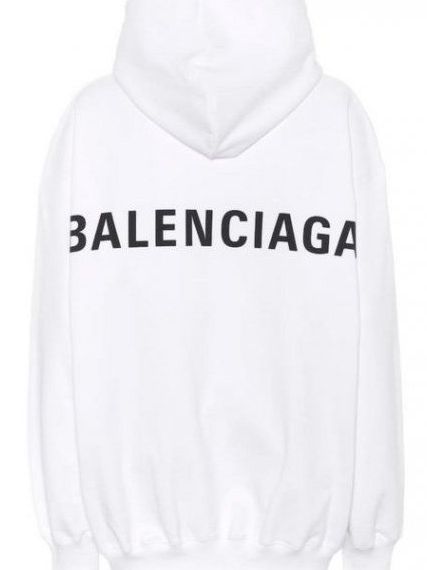 Худи Баленсиага с логотипом бренда, белый