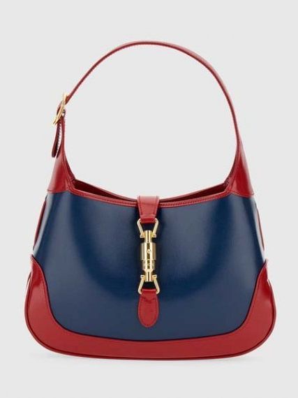 Маленькая сумка Гуччи Jackie 1961, синяя с красными вставками