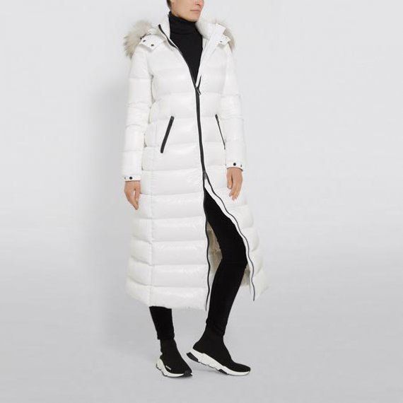 Удлиненный пуховик Moncler Hudson, белый