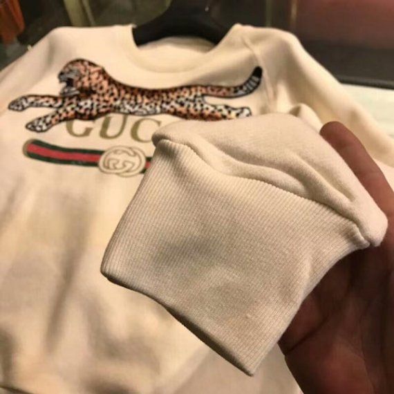 Мужская толстовка Гуччи с леопардом и логотипом бренда, белая