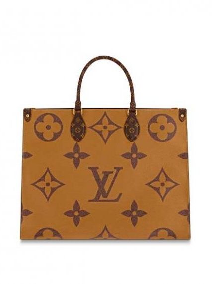 Двухцветная сумка LV Onthego, коричневая