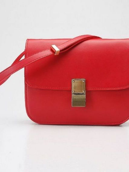 Celine Box  Small Flap Bag Red (replica)