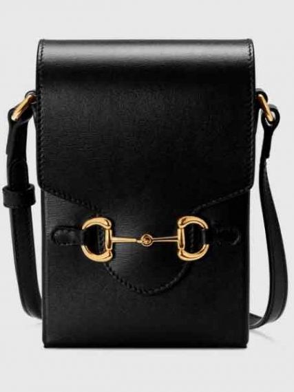 Мини-сумка Гуччи Horsebit 1955, черная