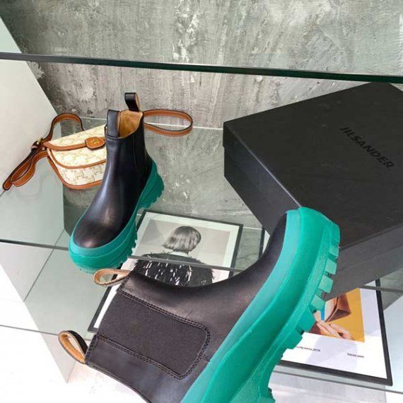 Ботинки-челси Jil Sander с зеленой подошвой