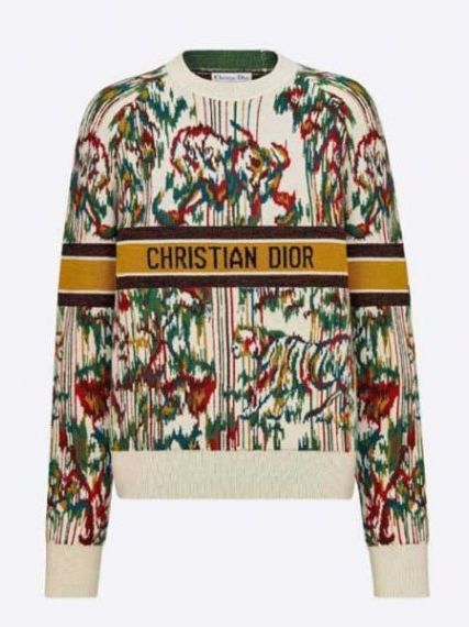 Кашемировый свитер Dior с принтом Toile de Jouy