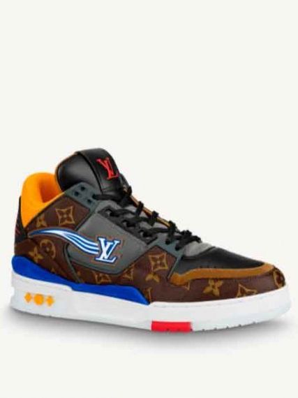 Кроссовки LV Trainer из канвы Monogram, с разноцветными вставками