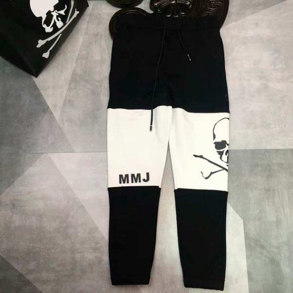 Мужской черно-белый спортивный костюм MMJ с принтом черепа