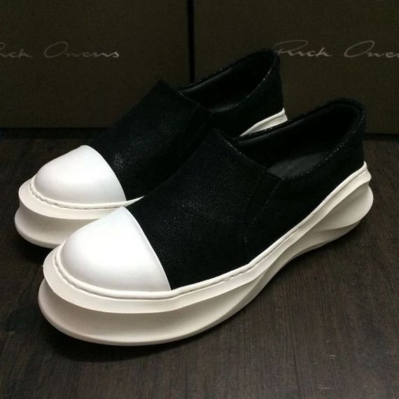 Слипоны Rick Owens с серебристым напылением