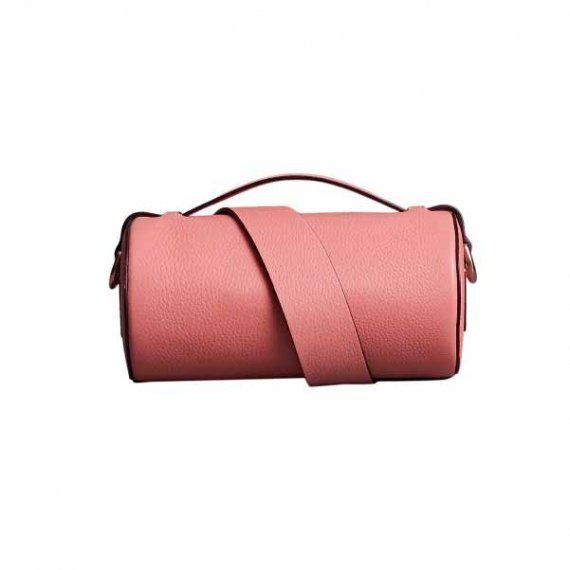 Мини-сумка-цилиндр BURBERRY, розовая