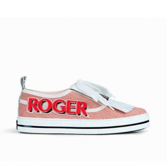Сникеры  Roger Vivier с патчами, розовые