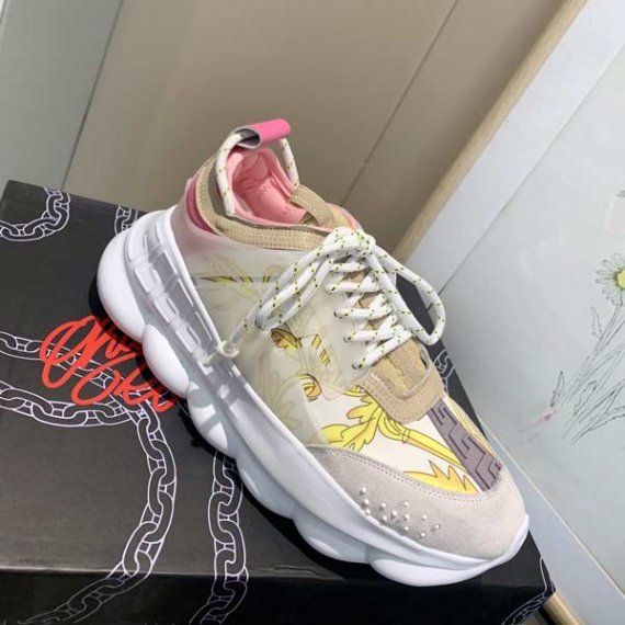 Кроссовки Versace Chain Reaction с рзноцветными вставками